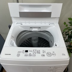 R707 ☀️ TOSHIBA 洗濯機 （洗濯4.5㎏) 22年製 AW-45M9 ⭐ 動作確認済 ⭐ クリーニング済の画像