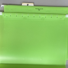 ハンギングフォルダー　プラスチック製　グリーン　5個セット　文具　事務用品　日用品整理の画像