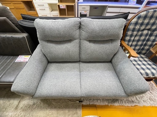 【リサイクルサービス八光】幅142㎝　ニトリ　ハイバック2Ｐソファ　ナルタ　グレー