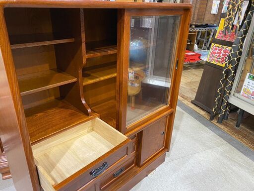 値下げしました】アンティーク 茶箪笥 ガラス扉付き 収納家具 値下げ