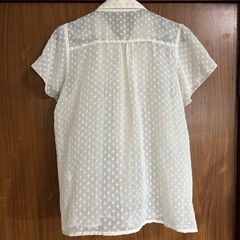 Lサイズ 透け感シャツ 水玉の画像