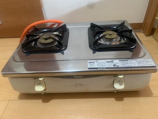 ガスコンロ　中古　美品 リンナイ 2018年製 ガラストップ ガスコンロ LPガス 中古品販売 - 広島