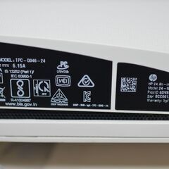 中古良品一体型パソコン HP 24-f0051jp Windows11+office Core i5-9400T/SSD128GB+HDD2TB/メモリ8GB/DVDマルチ/23.8インチ/webカメラ内蔵の画像