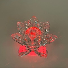 円形透明LEDライト台 複数色 セリア ダイソーの画像