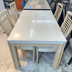 【愛品館 江戸川店 】伸長式ダイニングテーブル5点セット SHIGIYAMA（シギヤマ家具）の画像
