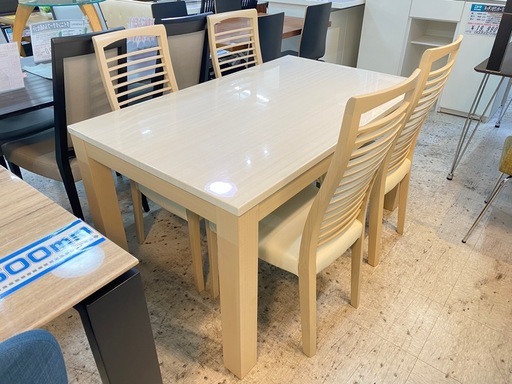 【愛品館 江戸川店 】伸長式ダイニングテーブル5点セット SHIGIYAMA（シギヤマ家具）