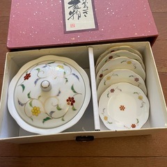 たち吉　花唐草　蓋物と小皿5枚の画像