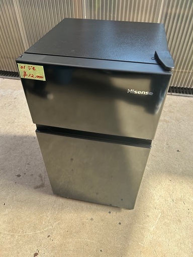 12000円 Hisenseノンフロン冷凍冷蔵庫  品  HR-K91HB  2024年製　01 ブラック　87L
