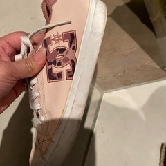 DC ピンク レザー　スニーカーの画像