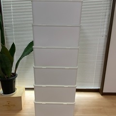 【引き取り限定】ニトリ Nフラッテ 収納ケース 6段 幅51cm ホワイトの画像