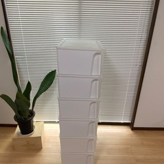 【引き取り限定】ニトリ Nフラッテ 収納ケース 6段 幅51cm ホワイトの画像