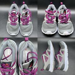 A361　Reebok グレー/パープル スニーカー　レディースシューズ23.5㎝　リーボック　ランニングシューズ　スポーツの画像