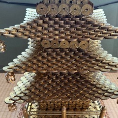 【GO-1130】5円玉 五円玉 五重塔 置物 工芸品の画像