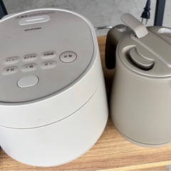 ✨ ベージュ家電5点セット（冷蔵庫・洗濯機・電子レンジ・炊飯器・ケトル）  🚚【配達可能・安心3ヶ月保証あり】 の画像