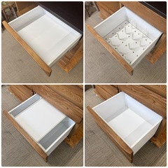 【超美品‼️】定価31万♪ 河口家具製作所 ウォールナット無垢材 120cm幅キッチンボード 食器棚 収納家具 ミドルブラウン♪の画像