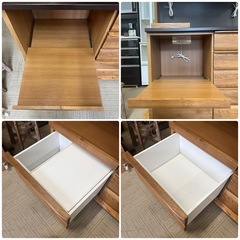 【超美品‼️】定価31万♪ 河口家具製作所 ウォールナット無垢材 120cm幅キッチンボード 食器棚 収納家具 ミドルブラウン♪の画像
