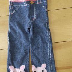 新品タグ付き 85サイズ うさぎハート柄スパッツ   90サイズ 白レース　フード付きパーカーの画像