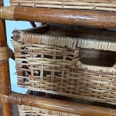 ラタン調 収納棚 3段 引き出しの画像