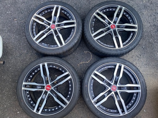 香川発　18インチ　PCD100.5 7.5j ET48 シャレン　タイヤ付きホイールセット プリウス、ウィッシュ、スバル車等　タイヤ　225/40R18 8分山以上