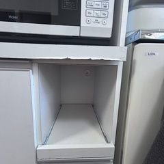 レンジ台　ホワイト　炊飯器台　の画像