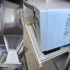 レンジ台　ホワイト　炊飯器台　の画像