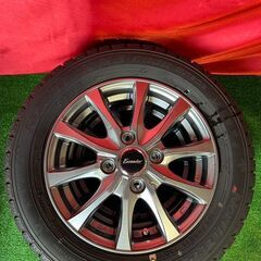 【美品・溝アリスタッドレス・22年製】Exceeder 13インチ 4J PCD100 4穴 ET45 Autobacks northtrek 155/65R13の画像