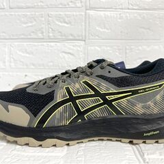 ②未使用品 アシックス asics GEL-SCRAM 6 メンズ ランニングシューズ トレイルラン 25.5cm BLACK/NEON LIME スニーカー 靴☆札幌市 白石店  の画像