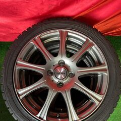 【溝アリ・スタッドレス】BADX DOS modica 16インチ 6J PCD100 4穴 ET42 ダンロップ wintermaxx 195/45R16 デミオ ヤリス スイフト フィッの画像