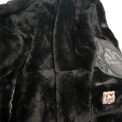 used 羊革　tanatar ロングコート　膝丈　ムートン　ブラック　黒　紳士　ボア　冬の画像
