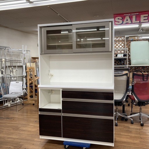 ジモティー限定価格！S252 ⭐ 丸仙工業 キッチンボード ロータイプ 高さ178cm 幅114cm USED 綺麗