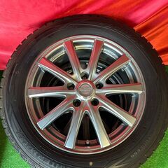 【溝アリ・スタッドレス】Euro magic 16インチ 6.5J PCD114.3 5穴 ET38 ダンロップ wintermaxx 205/60R16の画像
