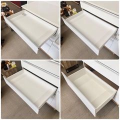 【超美品‼️】定価96,990円♪ ニトリ 120cm幅キッチンボード(レジューム120) 食器棚 収納家具 鏡面仕上げホワイト♪の画像