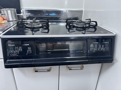 お買い得！ガスコンロ　ラクック付き　高性能 　都市ガス　二口コンロ　　賃貸