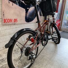 【愛品館江戸川店】アサヒ 20型 折りたたみ自転車　フォルクスワーゲン 　ブラウン ID:122-045088-007の画像