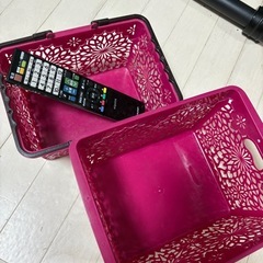 収納カゴ2個セット  ピンク の画像