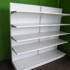 オカムラ製 H169cm×W90cm ２連結片面４段什器 (加工...