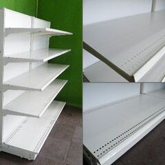 オカムラ製 H169cm×W90cm ２連結片面４段什器 (加工あり)■陳列棚・システム什器■S-631の画像