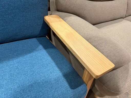 【愛品館市原店】2人掛けソファ（木製アーム）