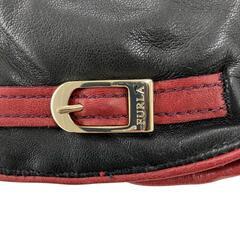 186000 新品未使用 Furla フルラ 手袋 グローブ ブラック/レッド イタリア製 羊革/カシミヤ レディース [0000000000160]の画像