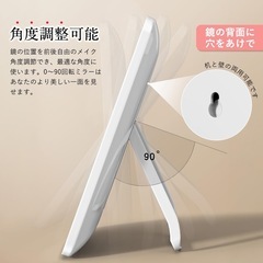【新品未使用】鏡 卓上 女優ミラー 折立鏡 LEDライト付き ３光色 化粧鏡 折り畳み式の画像