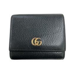 186005 GUCCI グッチ GGマーモント二つ折り財布 598587 2184  ブラック レザー [0000000000165]の画像
