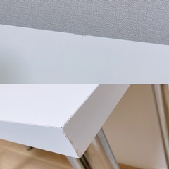白色ホワイト デスク 幅120×奥行45 シルバー脚の画像