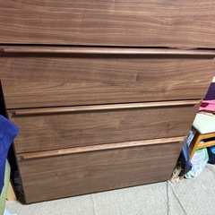 洋服タンス　5段　チェスト　収納家具　木製　ダークブラウンの画像