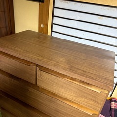 洋服タンス　5段　チェスト　収納家具　木製　ダークブラウンの画像