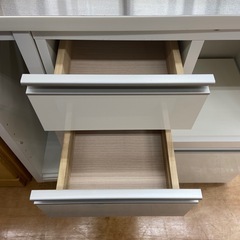 【来店いただける方限定】　キッチンカウンター　ステンレストップ　4段　ホワイト×シルバー　【トレファク摂津店】の画像