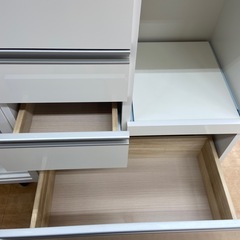 【来店いただける方限定】　キッチンカウンター　ステンレストップ　4段　ホワイト×シルバー　【トレファク摂津店】の画像