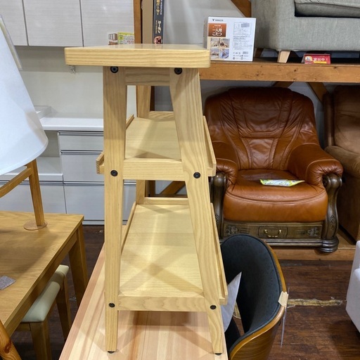 1/19値下げしました?天然木?BOSCOサイドカウンター　 ワゴンシェルフ ラック オープンラック カフェ 木製 北欧 NO.244