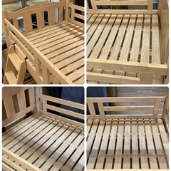 ジモティー限定価格！S765 ⭐ 天然木2段ベッド 頑丈な作り 長さ210cm