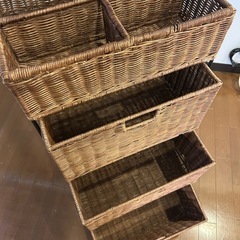 quatre saisons キャトルセゾン　アイアンラタンチェスト　籐家具の画像