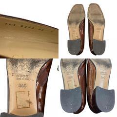 186005 現状品 GUCCI グッチ GUCCI パンプス 23 ブラウン エナメル レディース [1000023052511]の画像